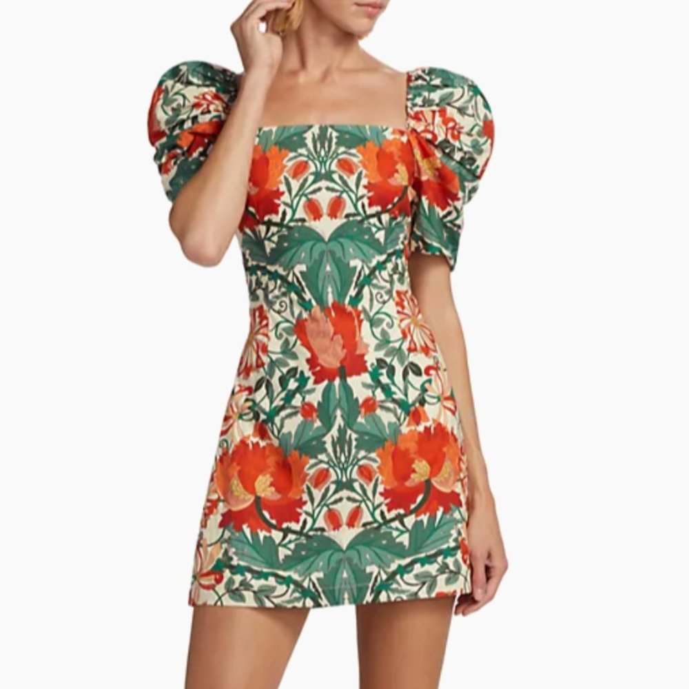 Cara Cara Kelly Dress XSmall  Egret Wild Blossoms - Picture 7 of 8